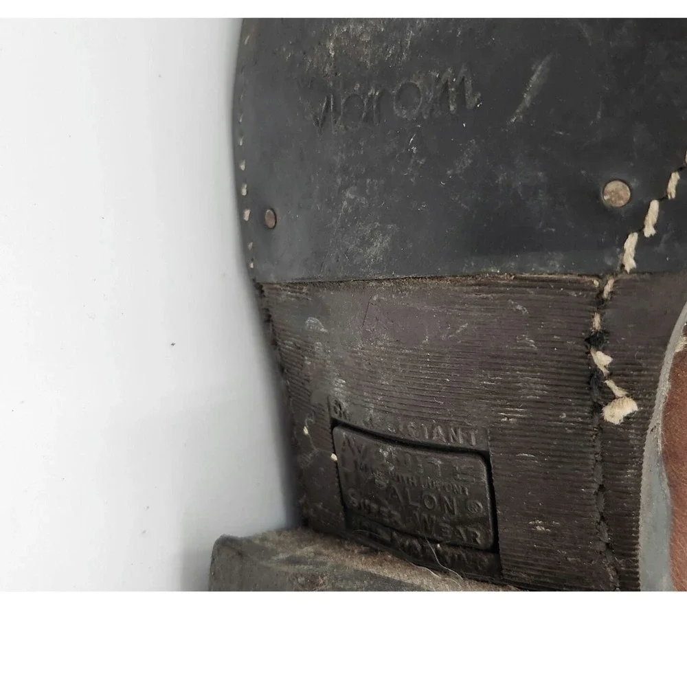 Vintage Brown Leather Cowboy Boots Western Boots Decorative‎ Stitching